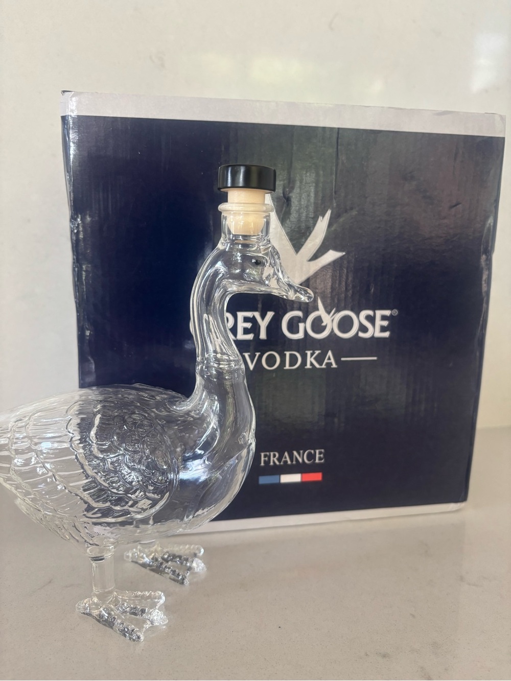 Clear Glass Goose Decanter with Box - Clear